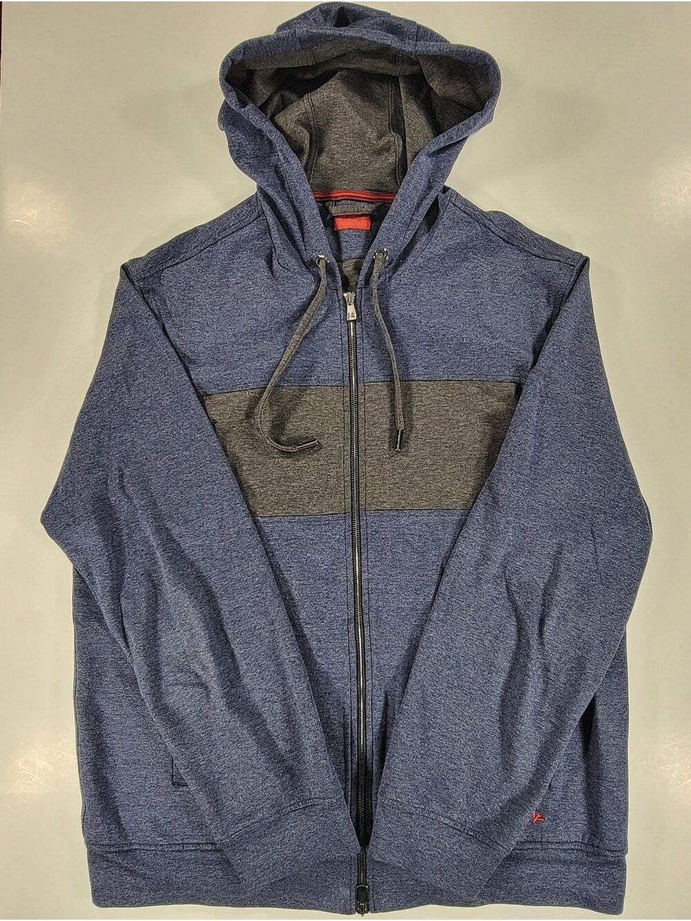 Isaia Napoli Full Zip Up Logo Track Hoodie Blue Gray XL Cotton Blend Sweatshirt